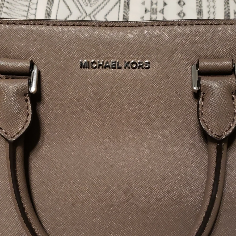 Michael Kors Brown Satchel with Silver Hardware